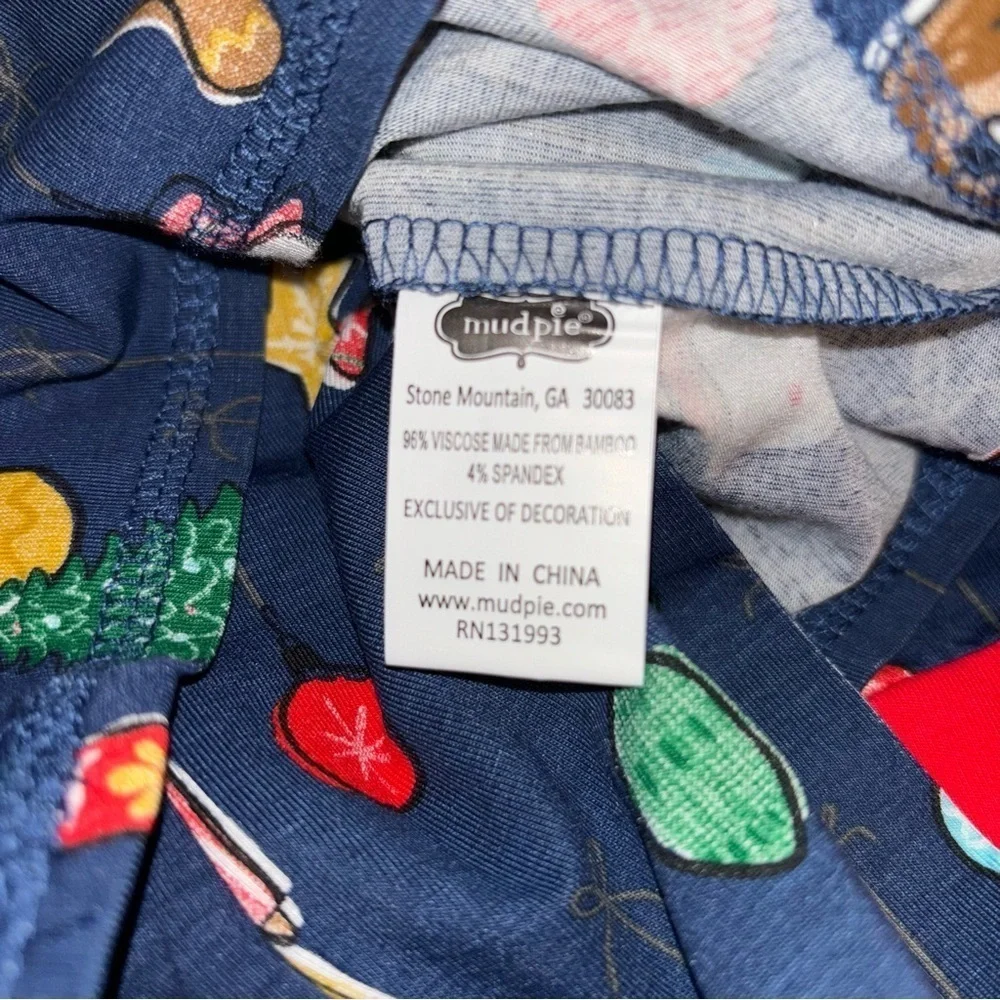 Mud Pie bamboo Christmas Holiday pajamas, 12-18 months